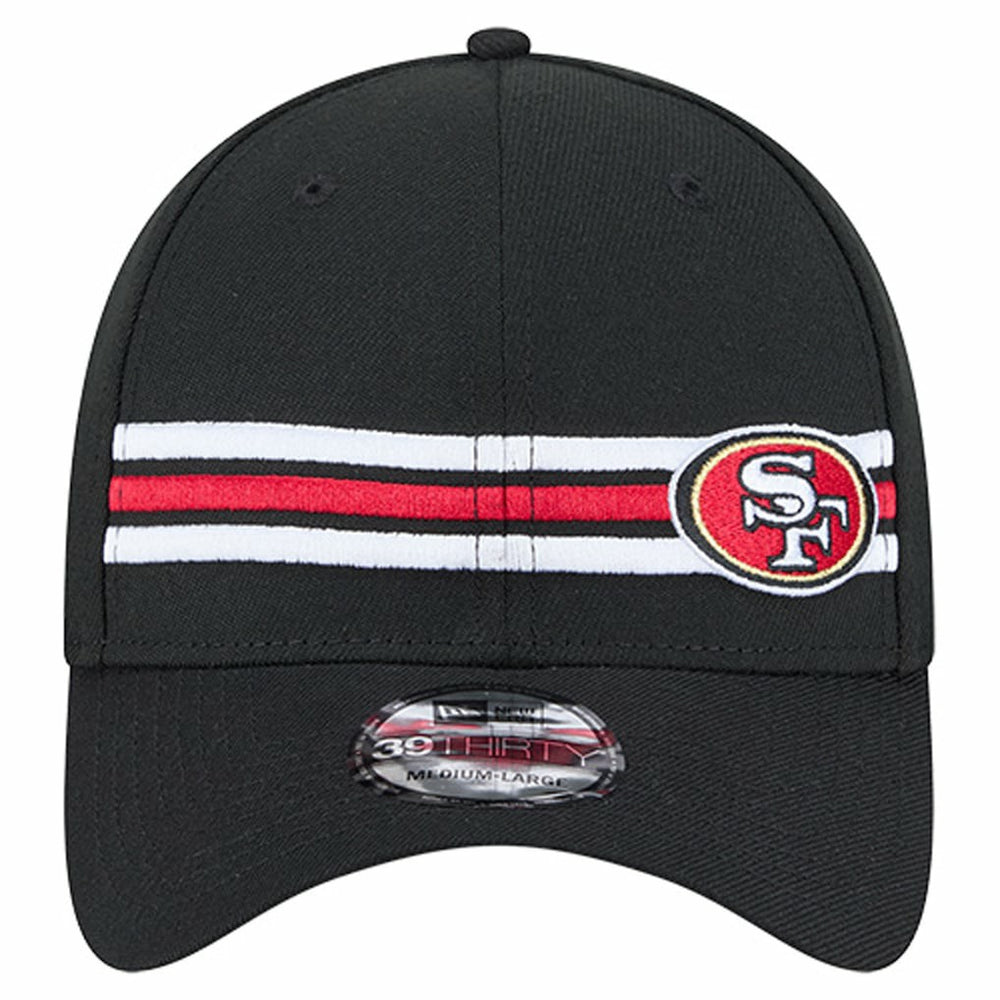 San Francisco 49ers New Era Stripes 39THIRTY Flex Hat Black