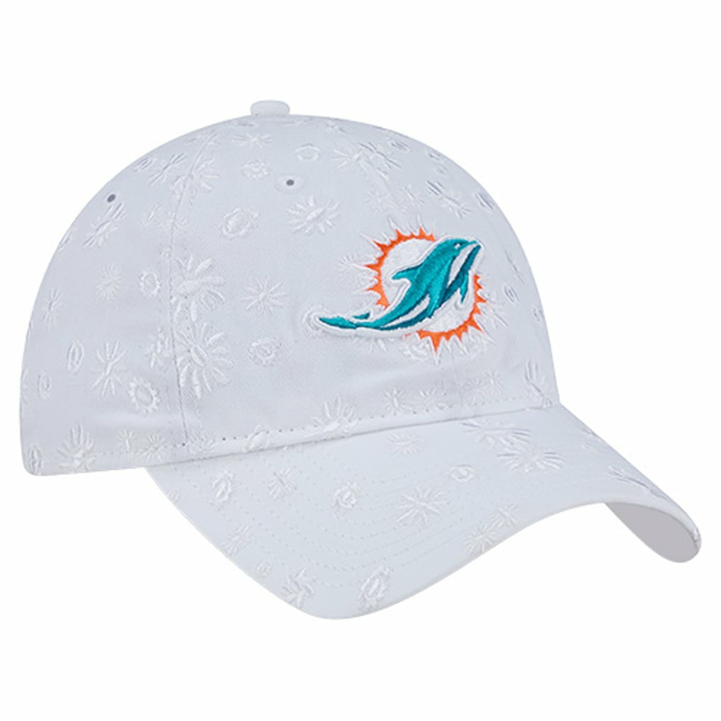 Miami Dolphins New Era Women's Floral 9TWENTY Adjustable Hat White