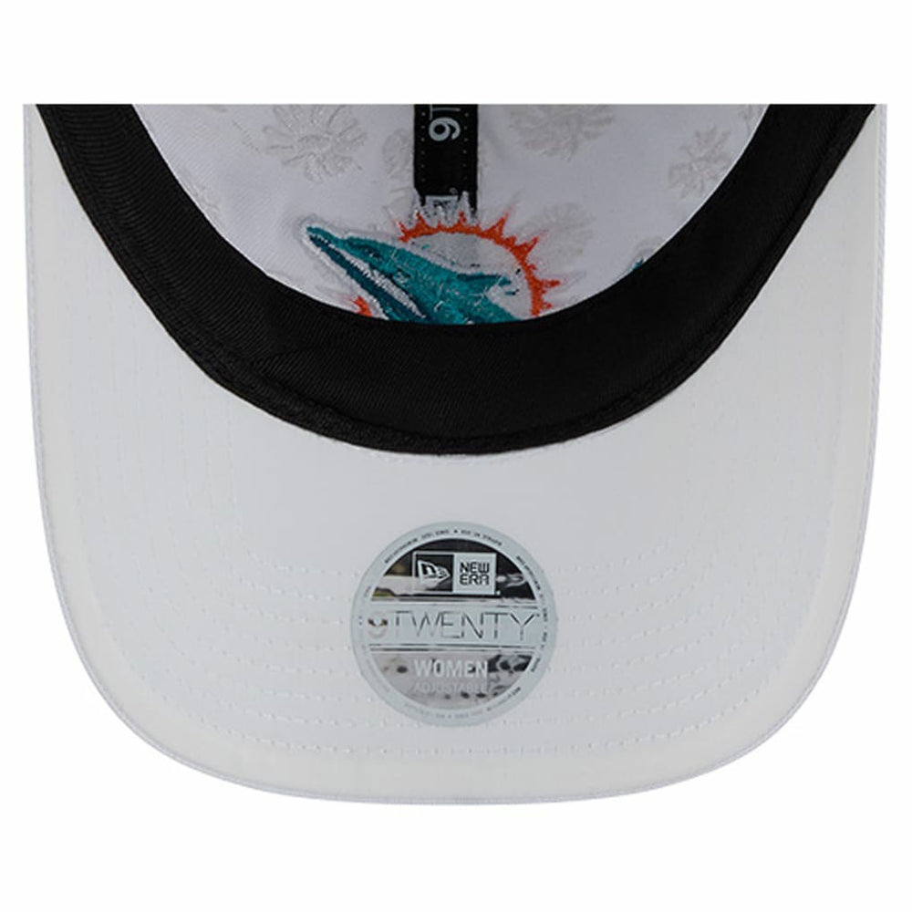 Miami Dolphins New Era Women's Floral 9TWENTY Adjustable Hat White