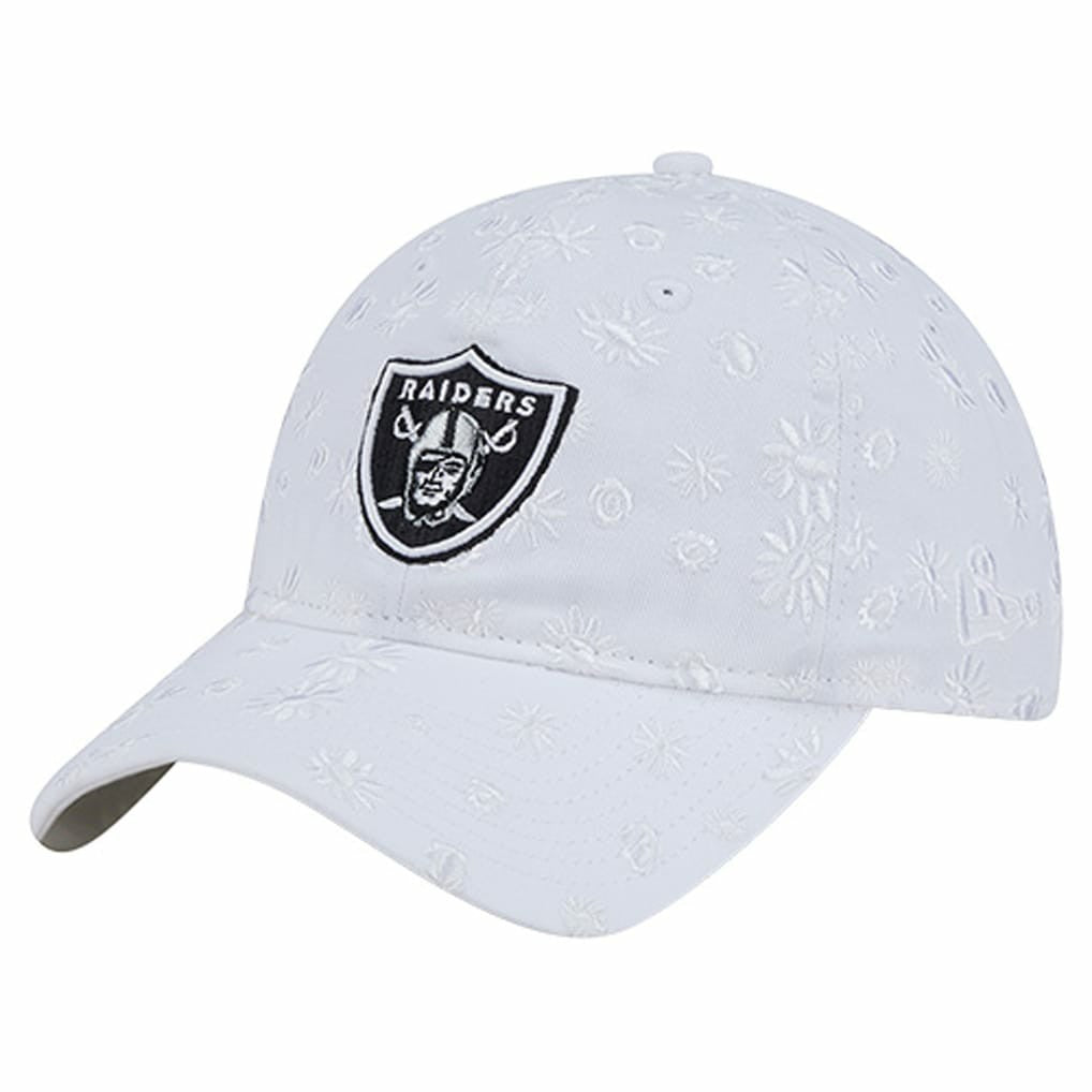 Las Vegas Raiders New Era Women's Floral 9TWENTY Adjustable Hat White