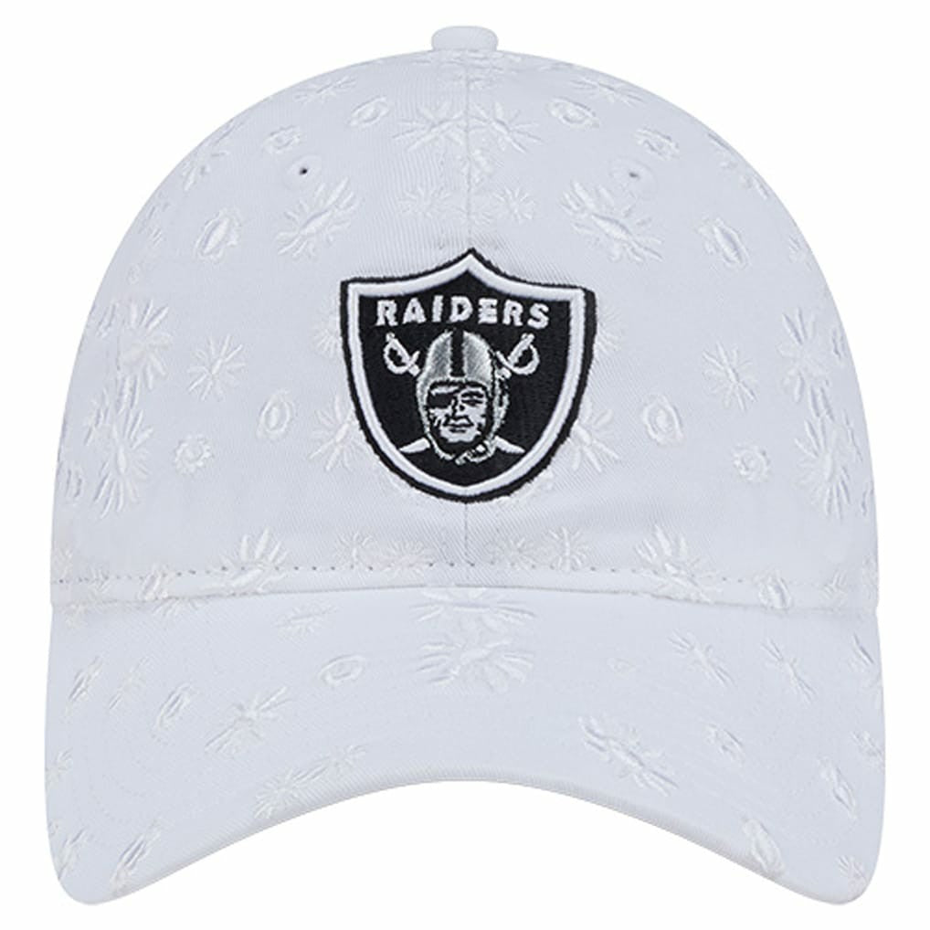 Las Vegas Raiders New Era Women's Floral 9TWENTY Adjustable Hat White