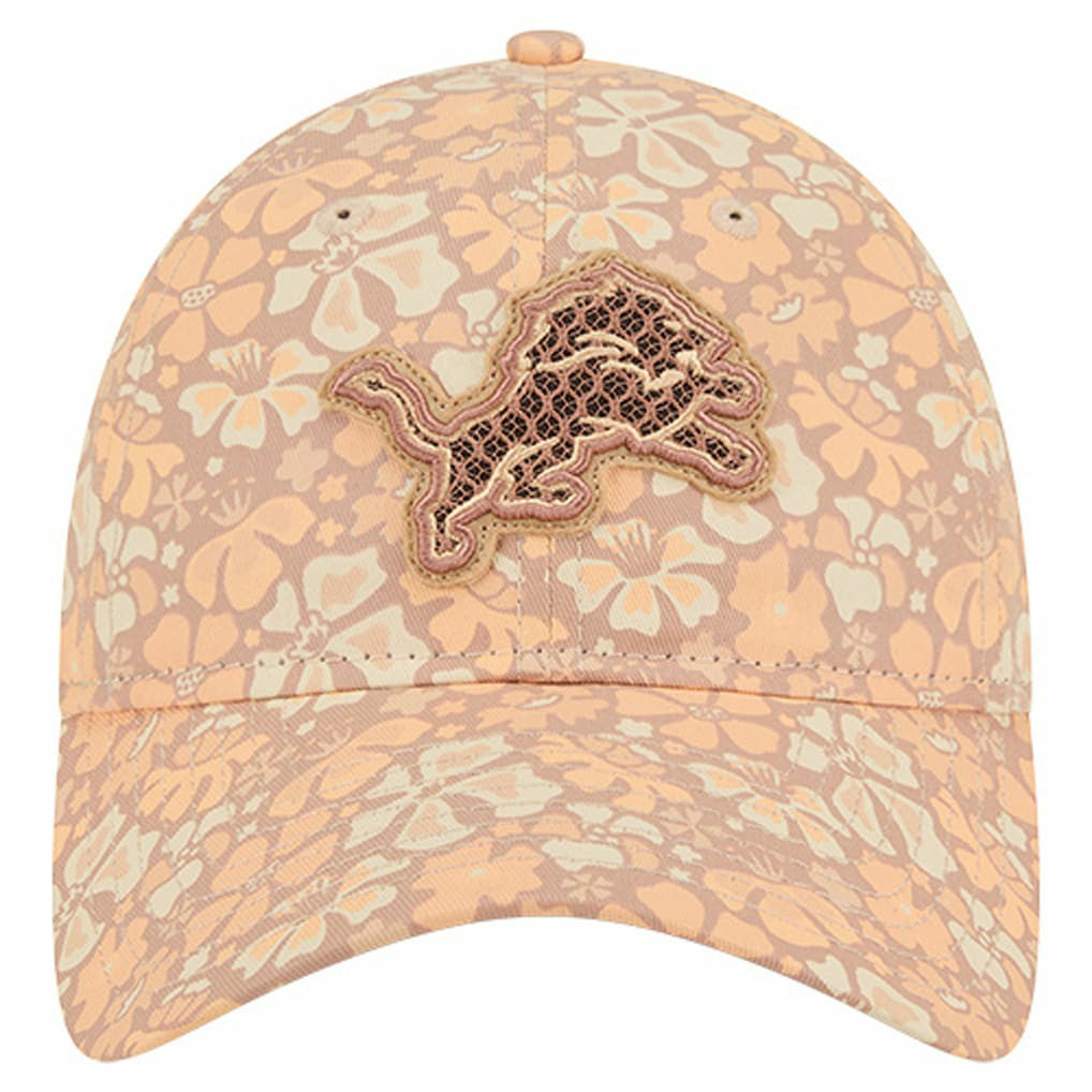 Detroit Lions New Era Women's Floral 9TWENTY Adjustable Hat Tan