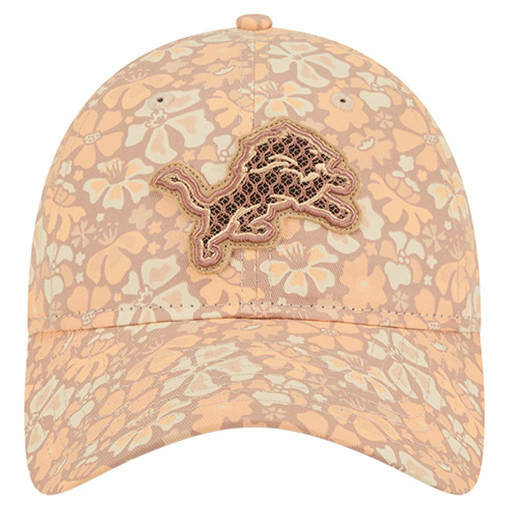 Detroit Lions New Era Women's Floral 9TWENTY Adjustable Hat Tan