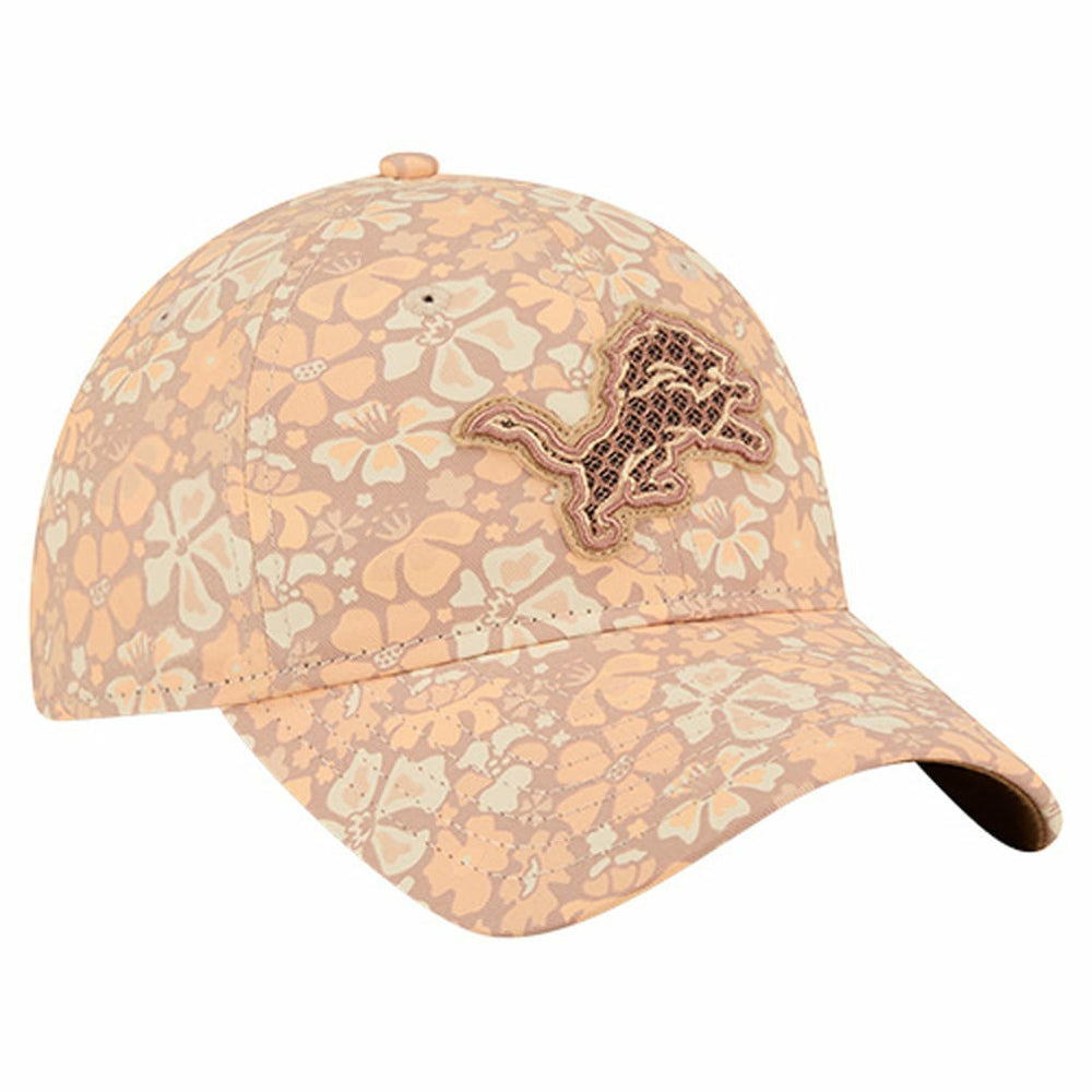 Detroit Lions New Era Women's Floral 9TWENTY Adjustable Hat Tan