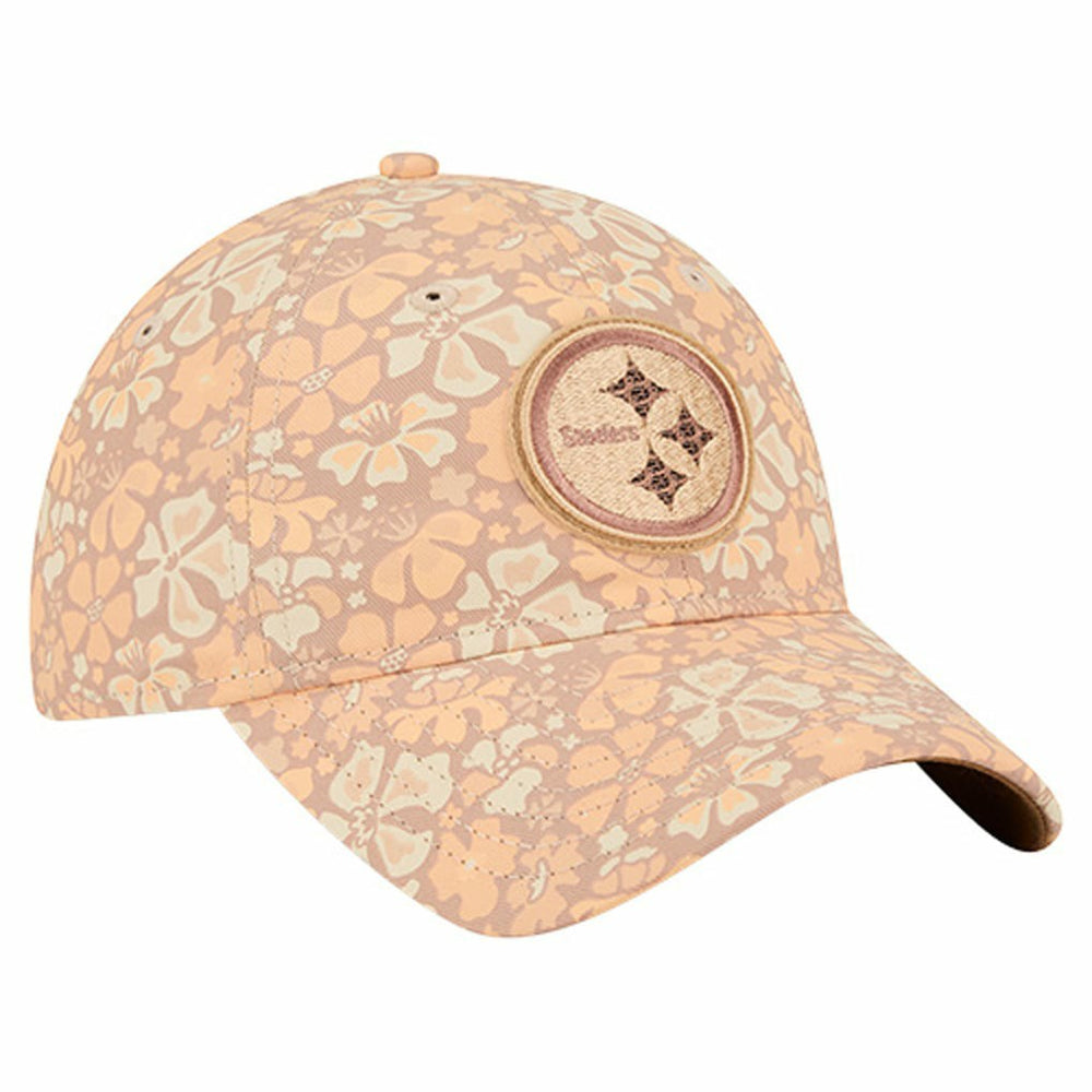 Pittsburgh Steelers New Era Women's Floral 9TWENTY Adjustable Hat Tan