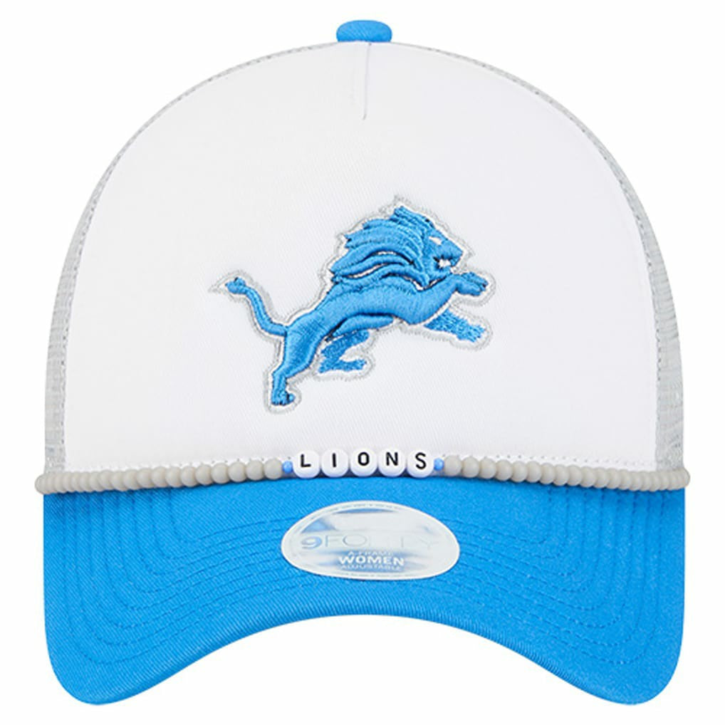 Detroit Lions New Era Women's Friendship Bracelet 9FORTY Adjustable Hat White/Blue