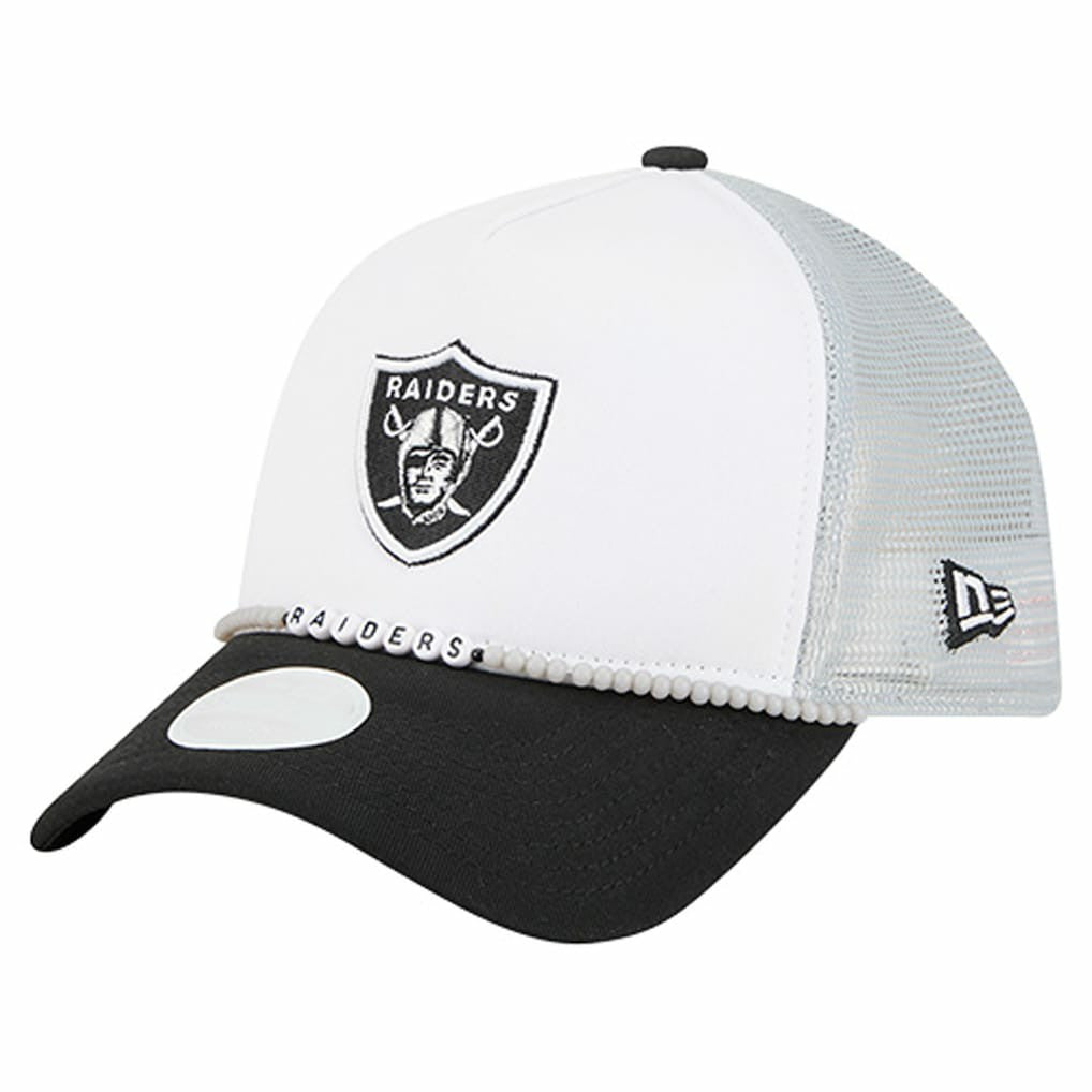 Las Vegas Raiders New Era Women's Friendship Bracelet 9FORTY Adjustable Hat White/Black