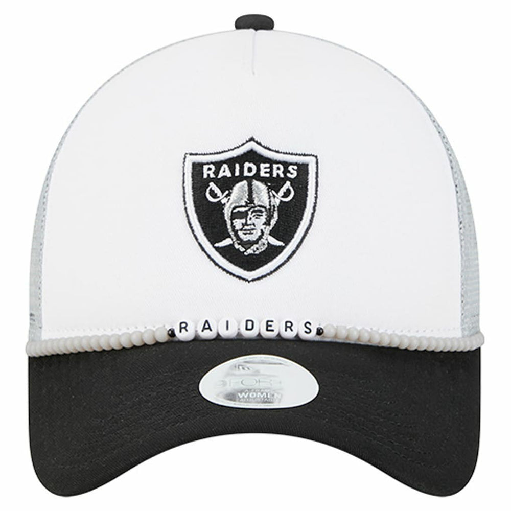 Las Vegas Raiders New Era Women's Friendship Bracelet 9FORTY Adjustable Hat White/Black