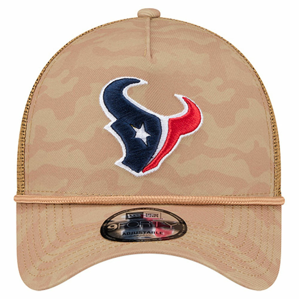 Houston Texans New Era Wheat Camo 9FORTY Adjustable Hat Tan