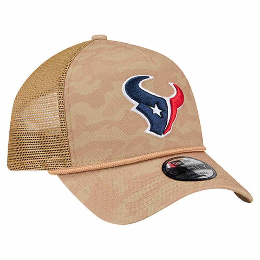 Houston Texans New Era Wheat Camo 9FORTY Adjustable Hat Tan