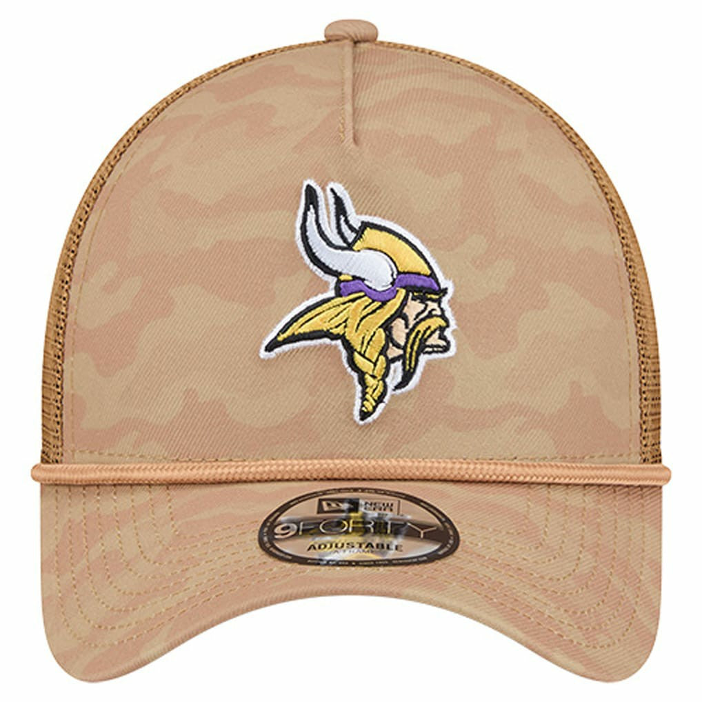 Minnesota Vikings New Era Wheat Camo 9FORTY Adjustable Hat Tan