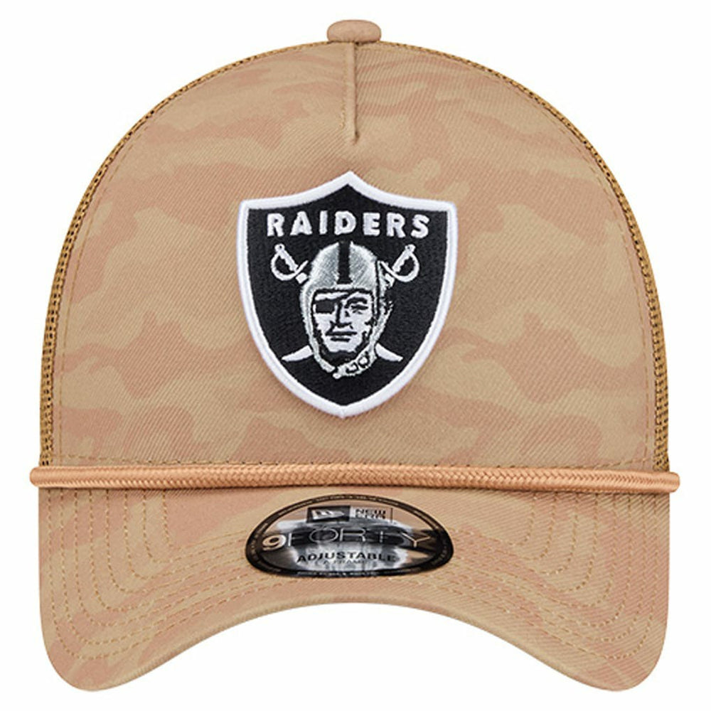 Las Vegas Raiders New Era Wheat Camo 9FORTY Adjustable Hat Tan