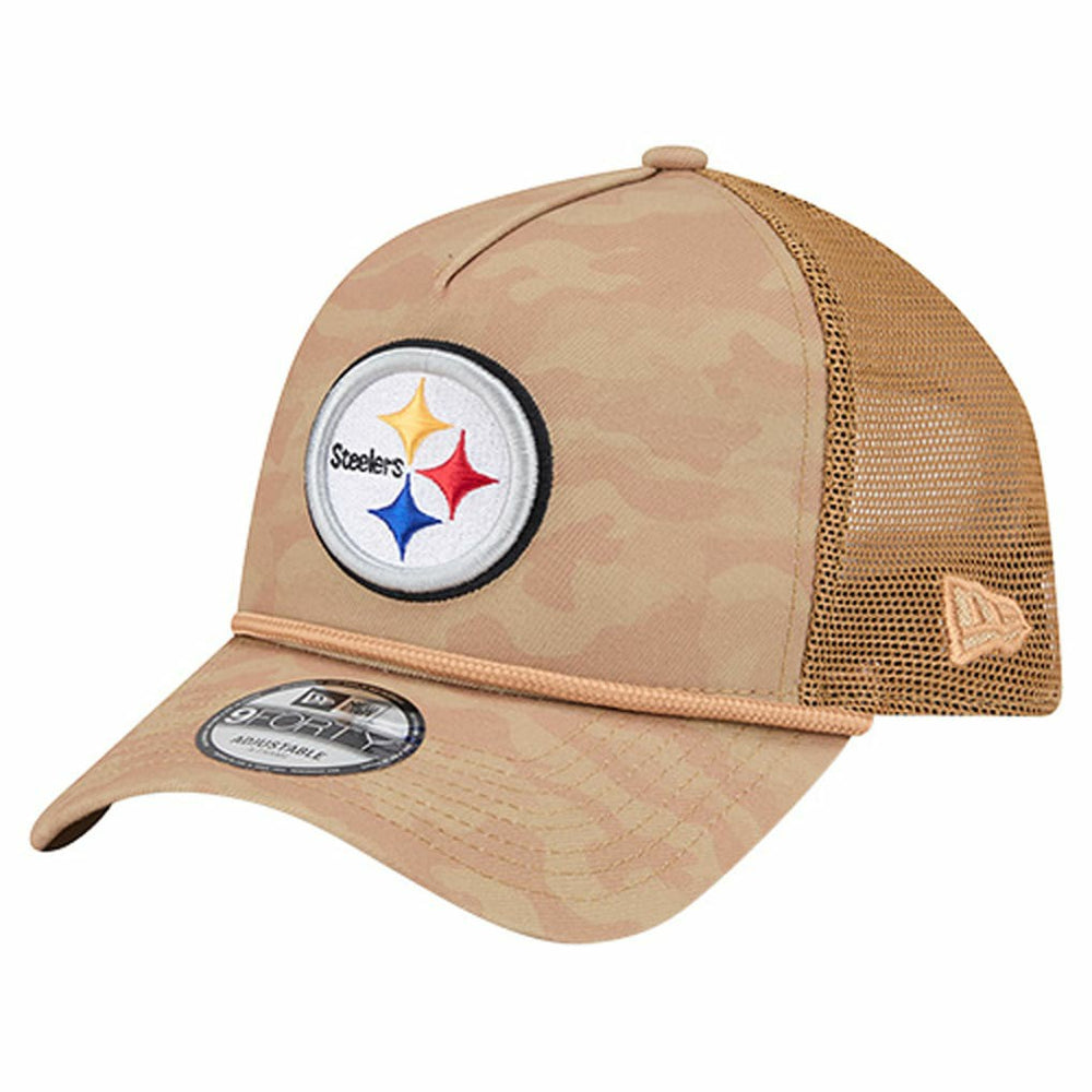 Pittsburgh Steelers New Era Wheat Camo 9FORTY Adjustable Hat Tan