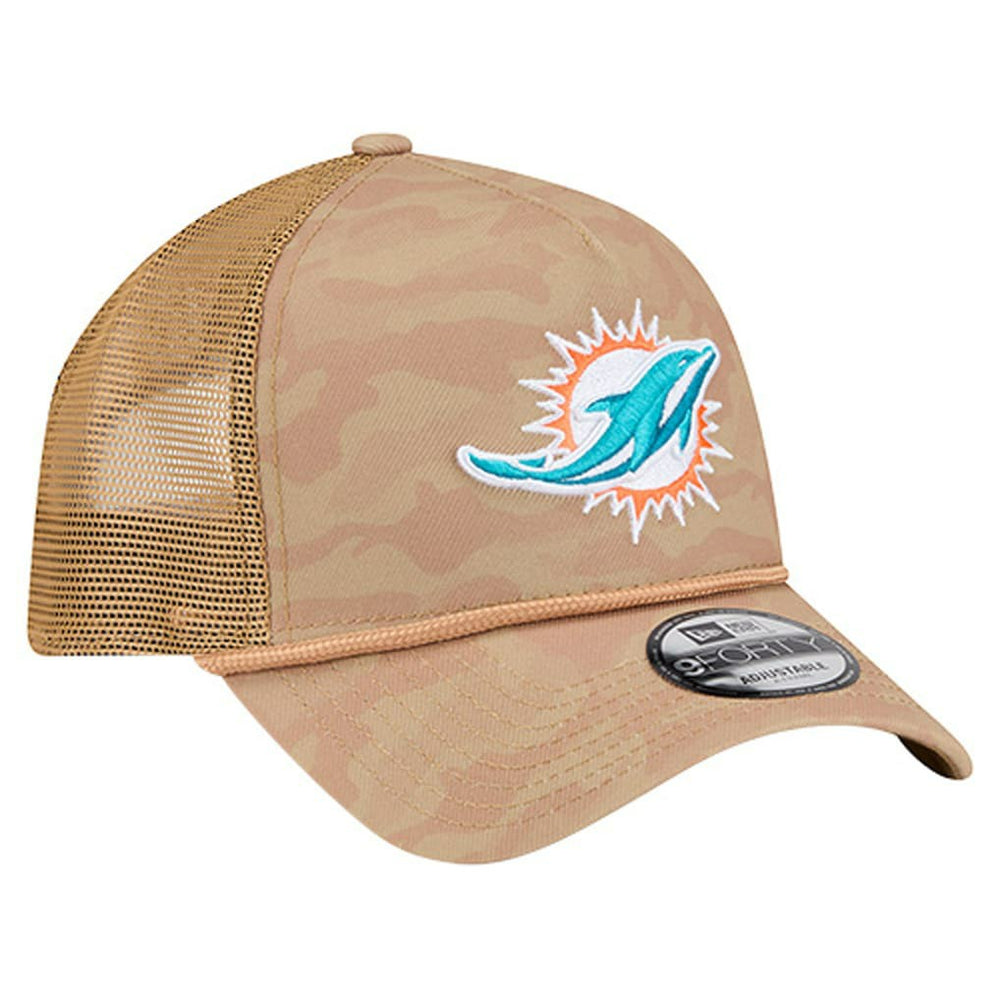 Miami Dolphins New Era Wheat Camo 9FORTY Adjustable Hat Tan