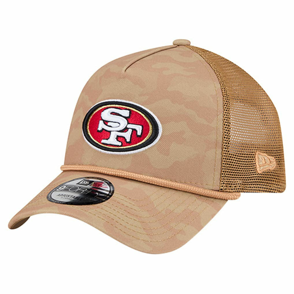 San Francisco 49ers New Era Wheat Camo 9FORTY Adjustable Hat Tan