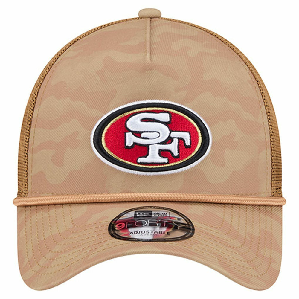 San Francisco 49ers New Era Wheat Camo 9FORTY Adjustable Hat Tan