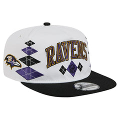 Baltimore Ravens New Era Argyle 19TWENTY Adjustable Hat White