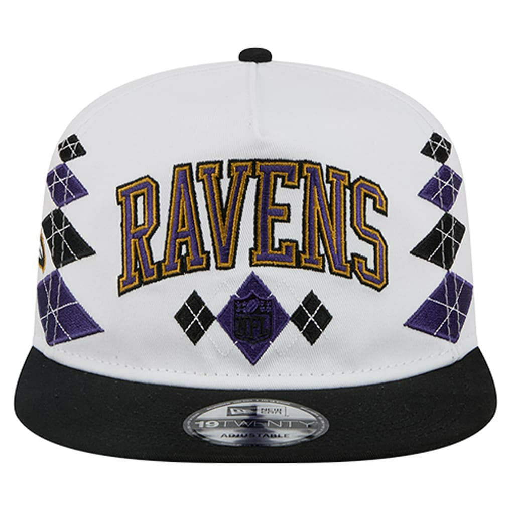 Baltimore Ravens New Era Argyle 19TWENTY Adjustable Hat White