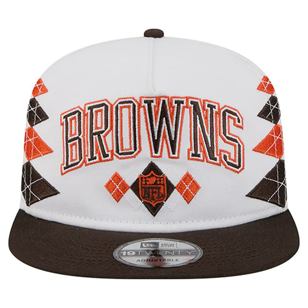 Cleveland Browns New Era Argyle 19TWENTY Adjustable Hat White
