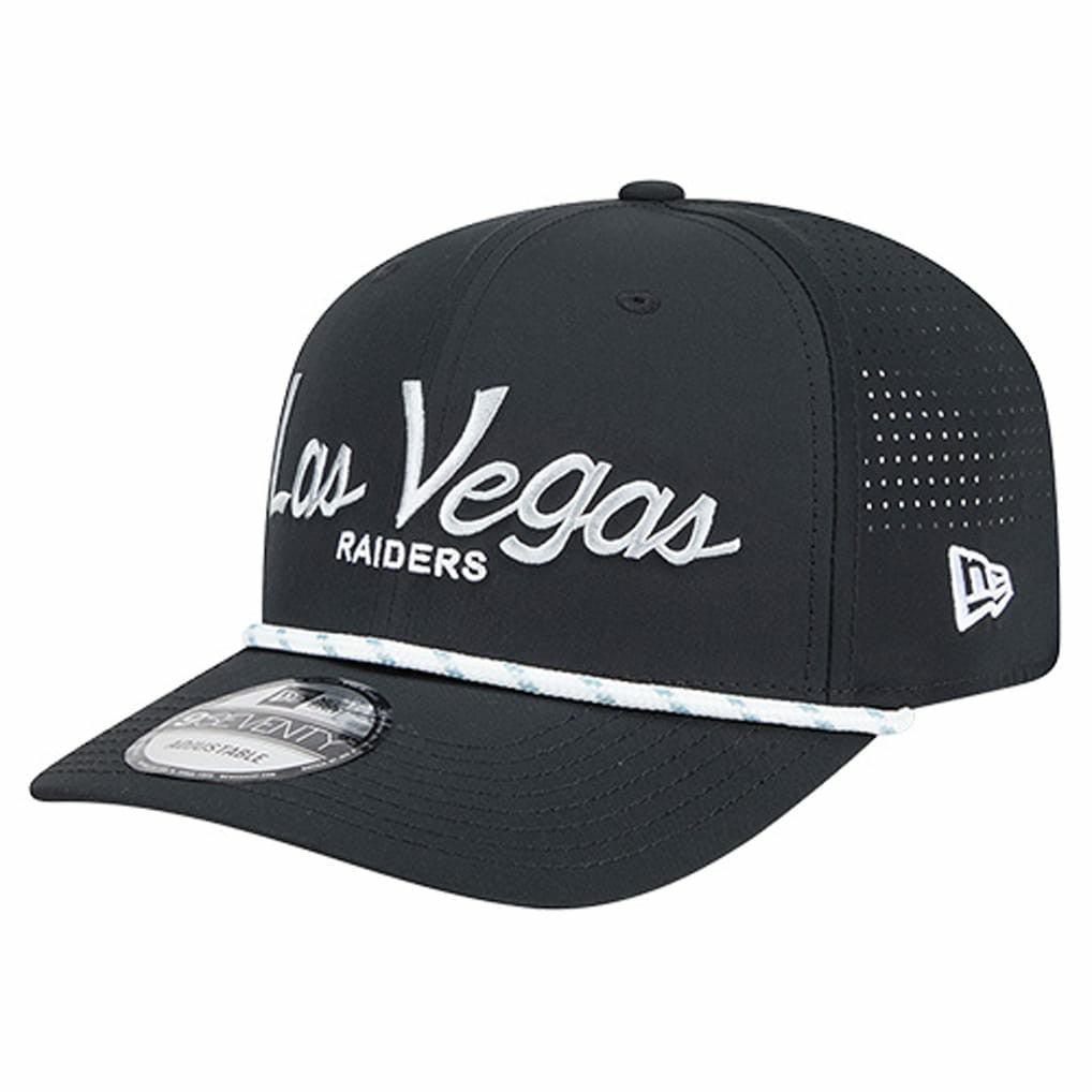 Las Vegas Raiders New Era Script 9SEVENTY Adjustable Hat Black