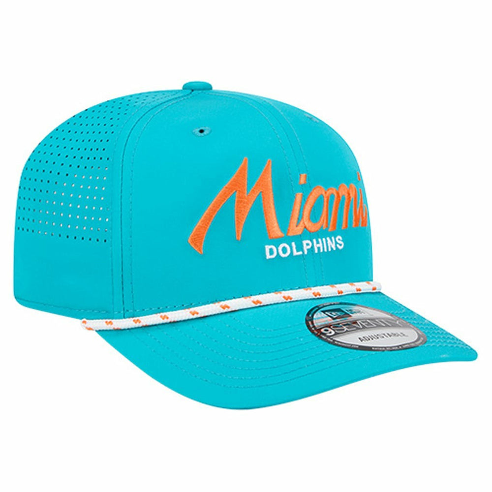 Miami Dolphins New Era Script 9SEVENTY Adjustable Hat Aqua