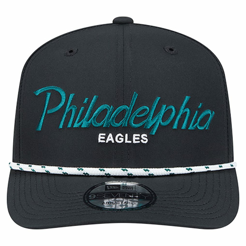 Philadelphia Eagles New Era Script 9SEVENTY Adjustable Hat Black