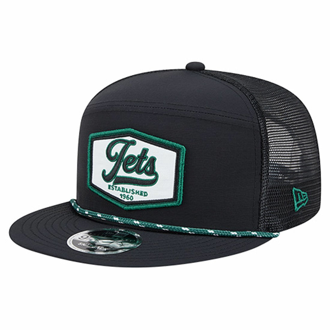 New York Jets New Era Ripstop Patch 9FIFTY Split Panel Snapback Hat Black