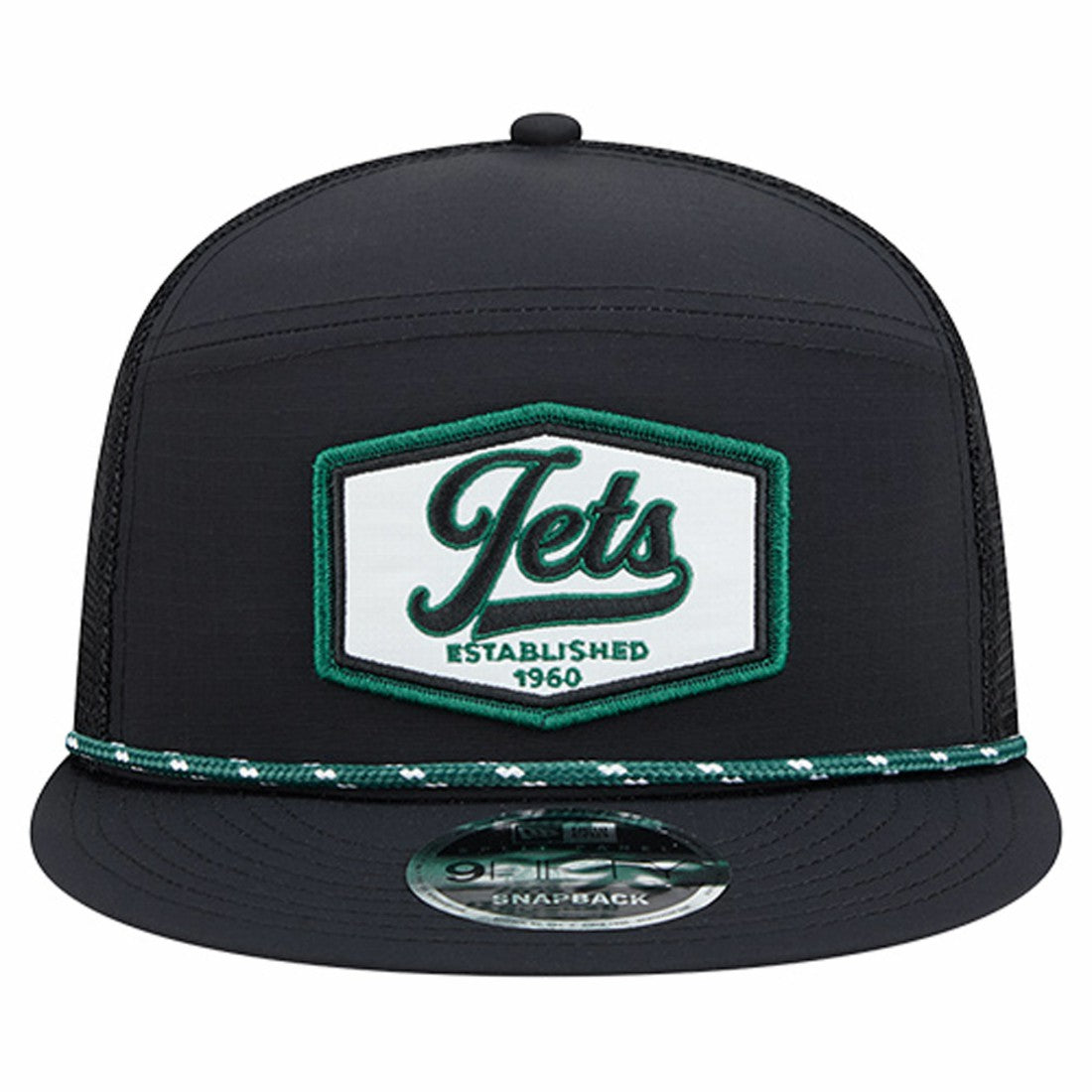New York Jets New Era Ripstop Patch 9FIFTY Split Panel Snapback Hat Black