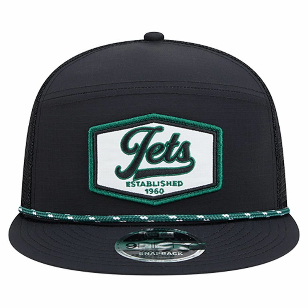 New York Jets New Era Ripstop Patch 9FIFTY Split Panel Snapback Hat Black