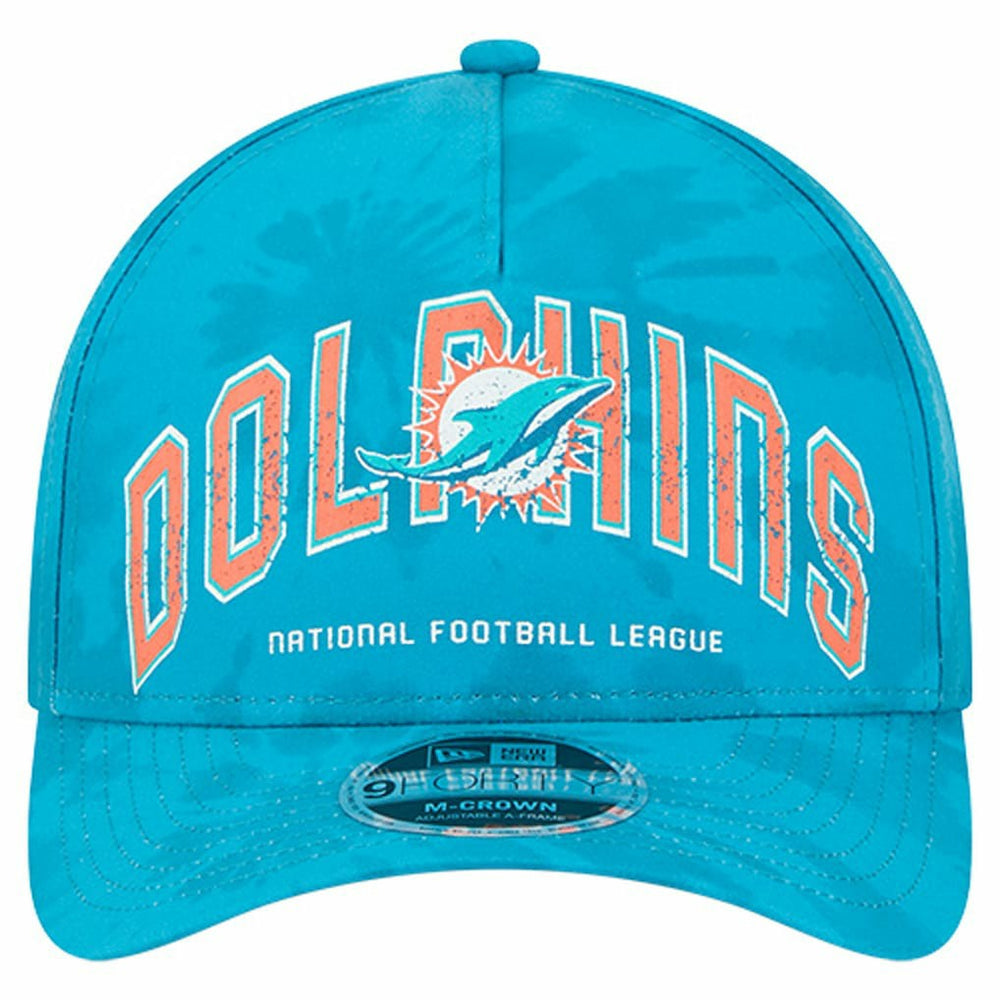 Miami Dolphins New Era Tie Dye Fade 9Forty M-Crown A-Frame Adjustable Hat Aqua