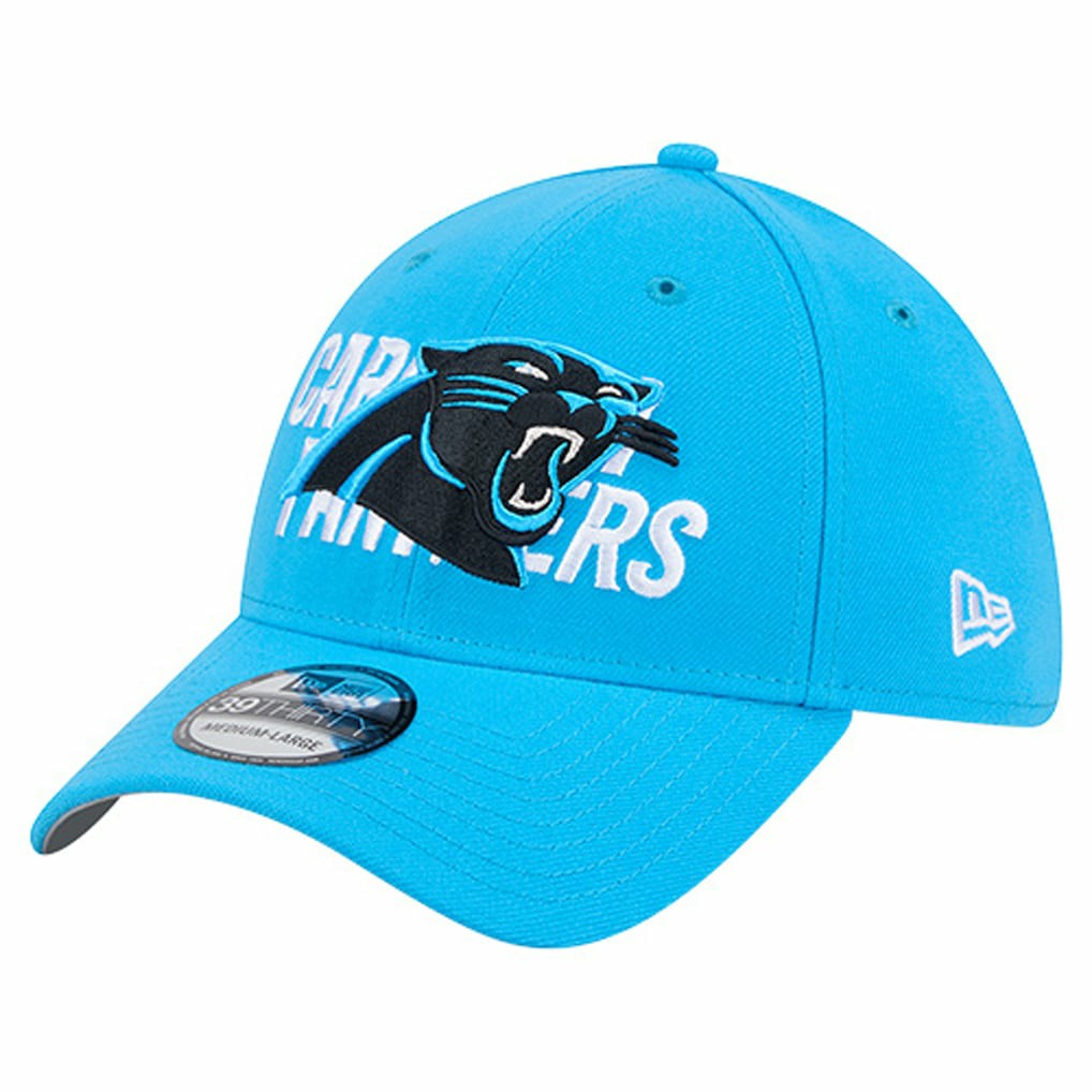 Carolina Panthers New Era Overlap Logo 39THIRTY Stretch Fit Hat Blue