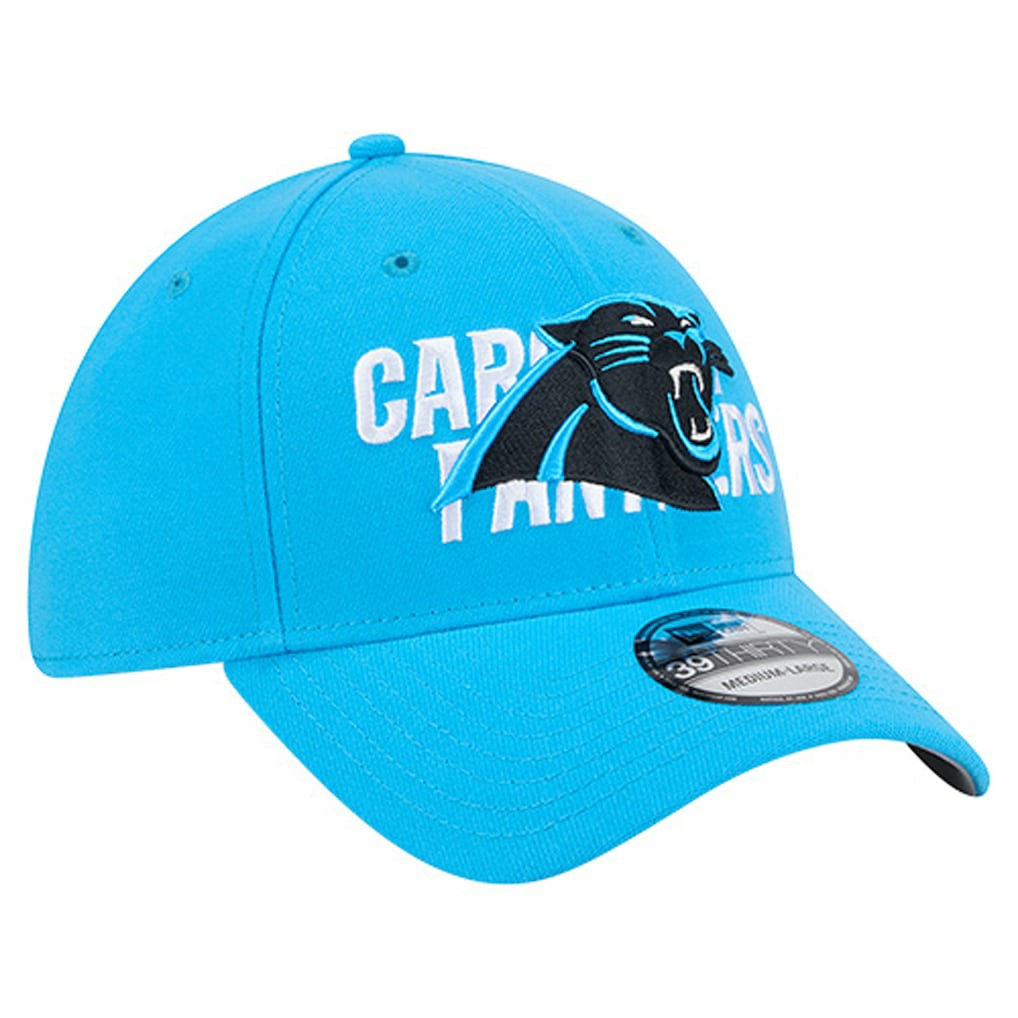 Carolina Panthers New Era Overlap Logo 39THIRTY Stretch Fit Hat Blue