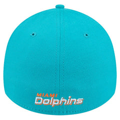 Miami Dolphins New Era Overlap Logo 39THIRTY Stretch Fit Hat Aqua