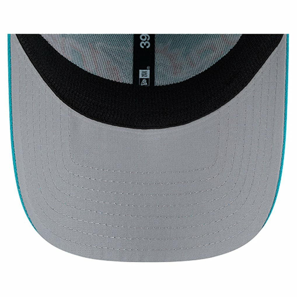 Miami Dolphins New Era Overlap Logo 39THIRTY Stretch Fit Hat Aqua