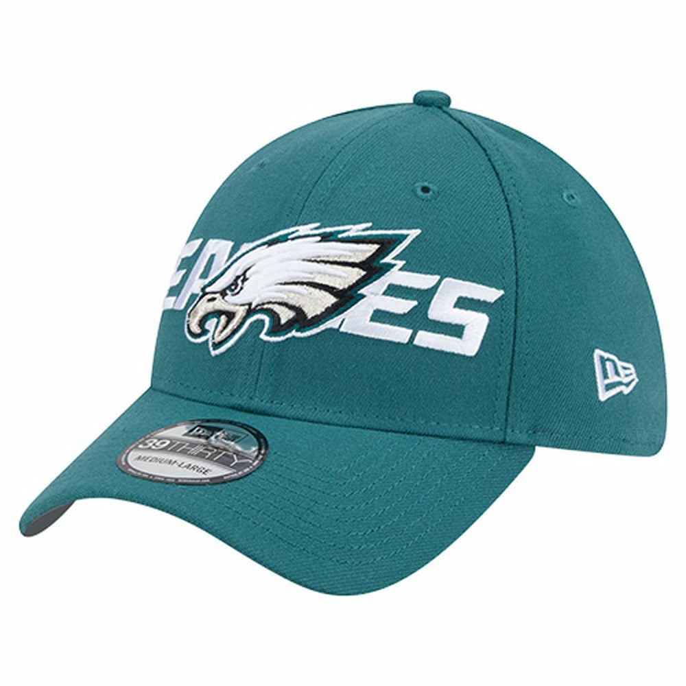Philadelphia Eagles New Era Overlap Logo 39THIRTY Stretch Fit Hat Midnight Green
