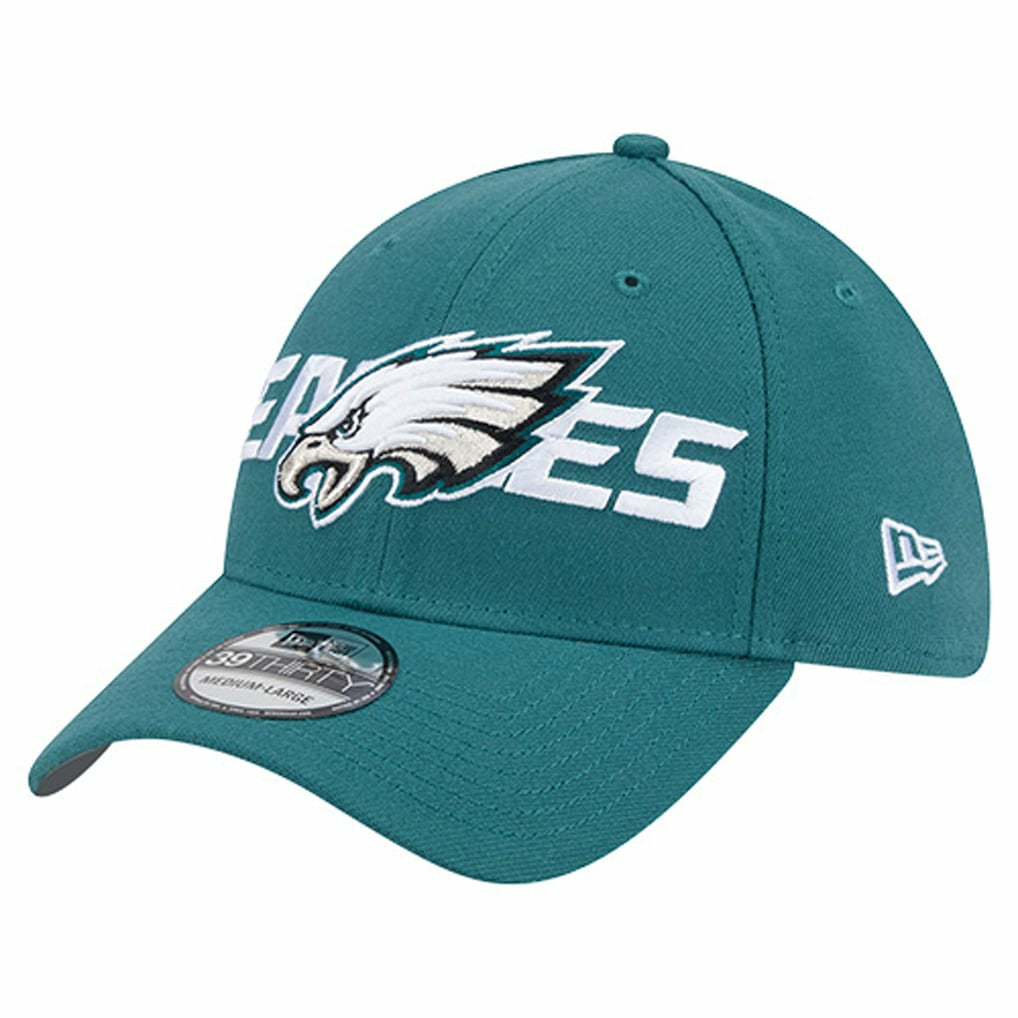 Philadelphia Eagles New Era Overlap Logo 39THIRTY Stretch Fit Hat Midnight Green