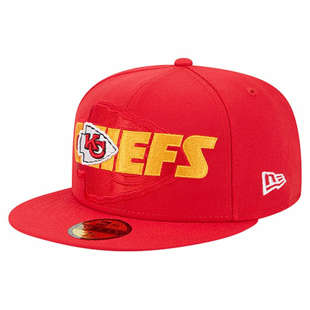 Kansas City Chiefs New Era Overlap Wordmark 59FIFTY Fitted Hat Red