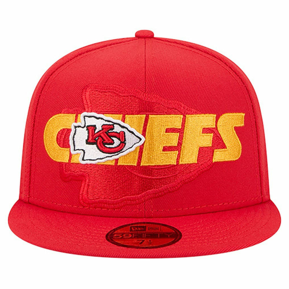 Kansas City Chiefs New Era Overlap Wordmark 59FIFTY Fitted Hat Red