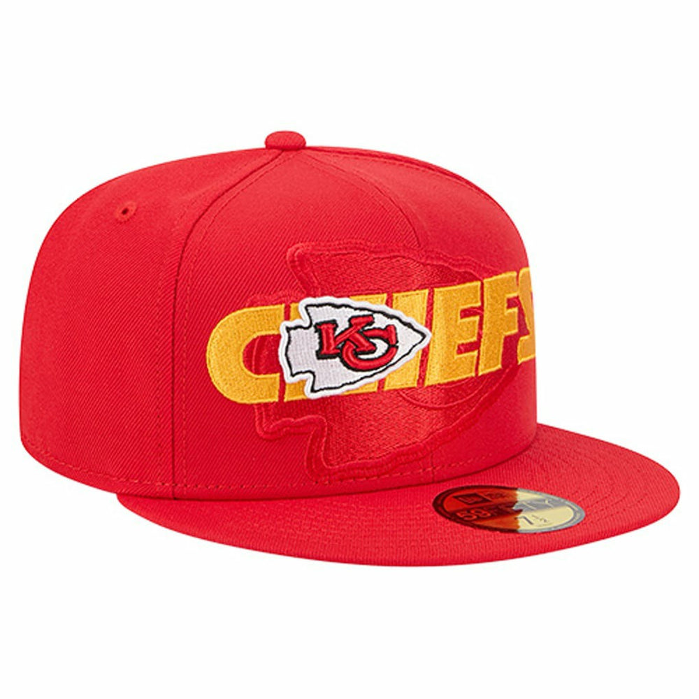 Kansas City Chiefs New Era Overlap Wordmark 59FIFTY Fitted Hat Red