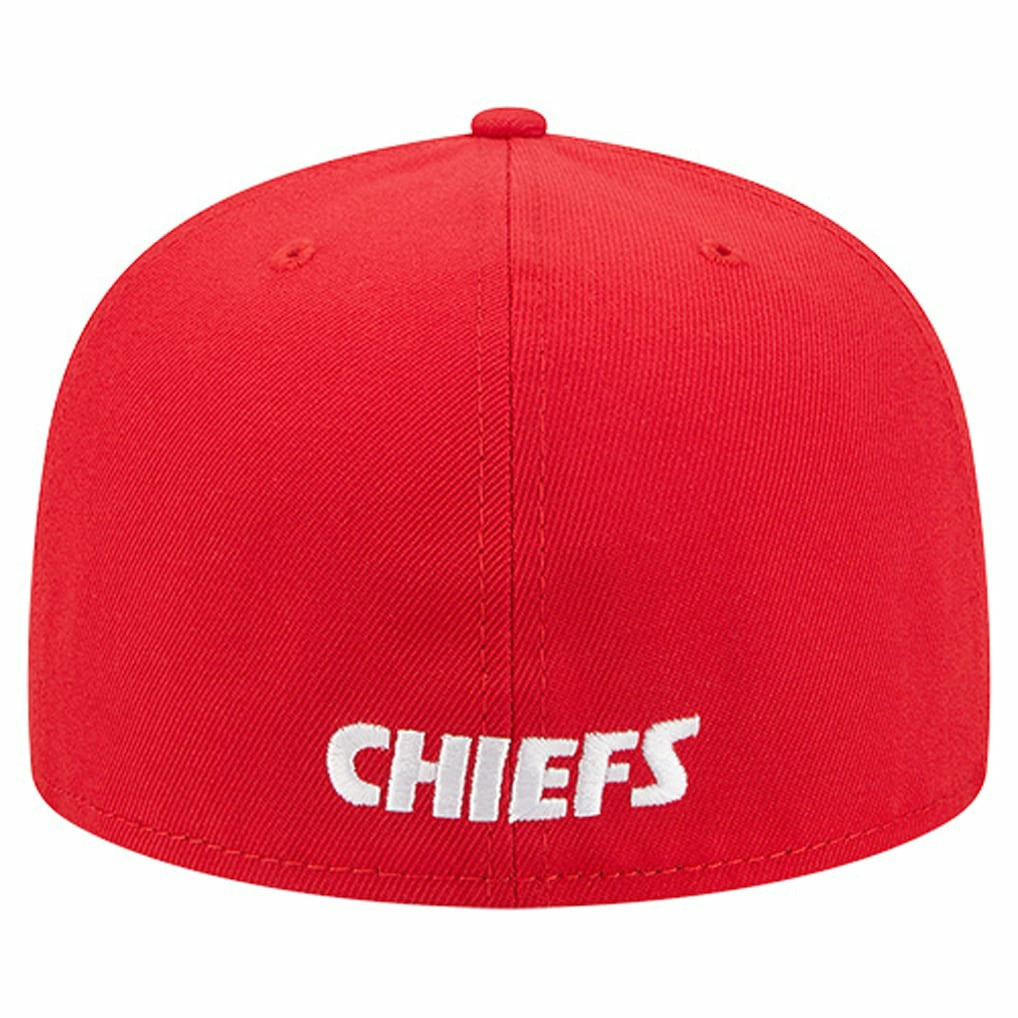 Kansas City Chiefs New Era Overlap Wordmark 59FIFTY Fitted Hat Red