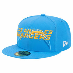 Los Angeles Chargers New Era Overlap Wordmark 59FIFTY Fitted Hat Powder Blue