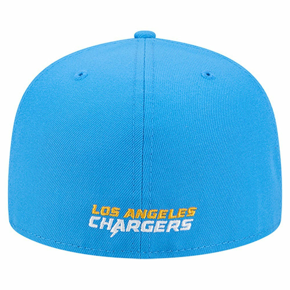 Los Angeles Chargers New Era Overlap Wordmark 59FIFTY Fitted Hat Powder Blue