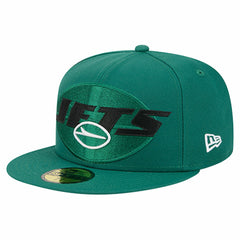 New York Jets New Era Overlap Wordmark 59FIFTY Fitted Hat Green