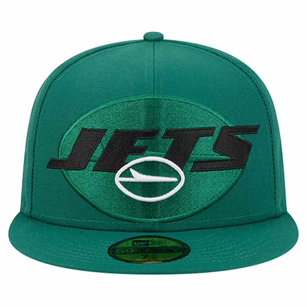 New York Jets New Era Overlap Wordmark 59FIFTY Fitted Hat Green