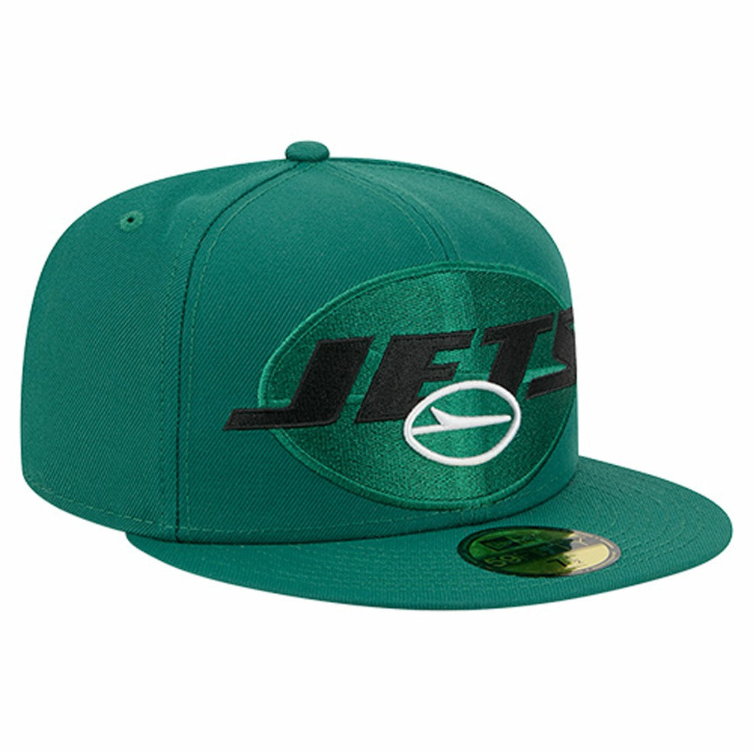 New York Jets New Era Overlap Wordmark 59FIFTY Fitted Hat Green