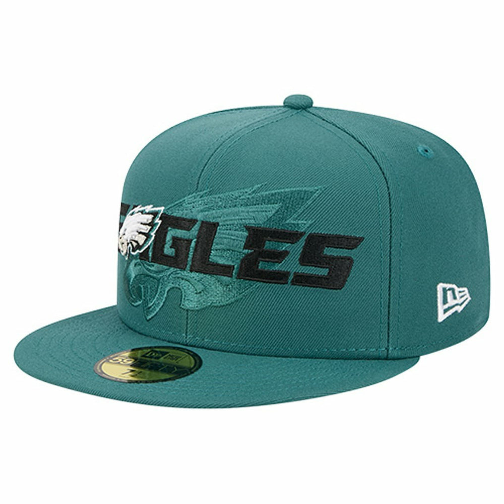 Philadelphia Eagles New Era Overlap Wordmark 59FIFTY Fitted Hat Midnight Green