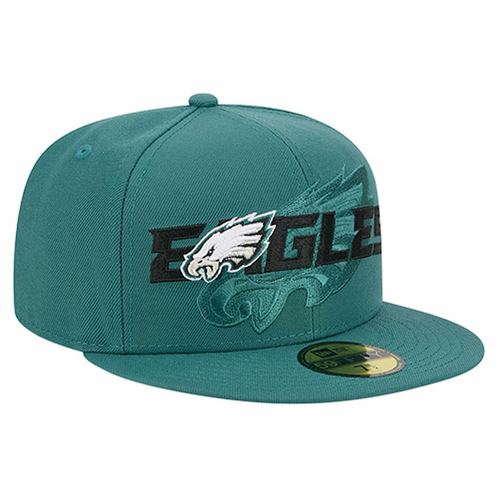 Philadelphia Eagles New Era Overlap Wordmark 59FIFTY Fitted Hat Midnight Green