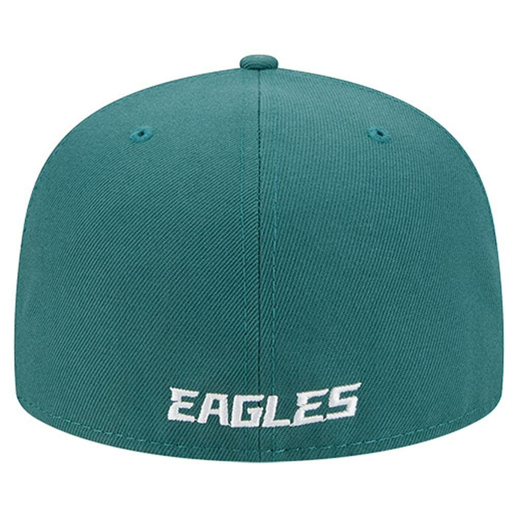 Philadelphia Eagles New Era Overlap Wordmark 59FIFTY Fitted Hat Midnight Green