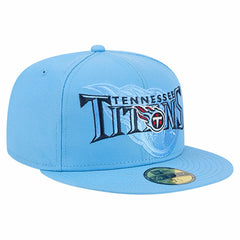 Tennessee Titans New Era Overlap Wordmark 59FIFTY Fitted Hat Light Blue