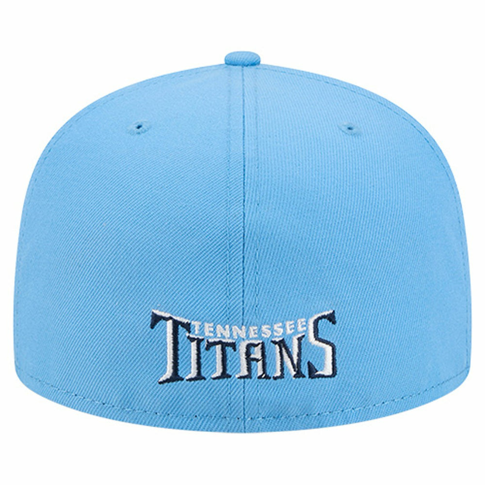 Tennessee Titans New Era Overlap Wordmark 59FIFTY Fitted Hat Light Blue